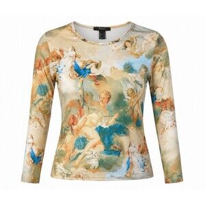 Forever 21 Cherub Angel Print Rococo Top Womens L Fairycore Y2K Ethereal Fairy